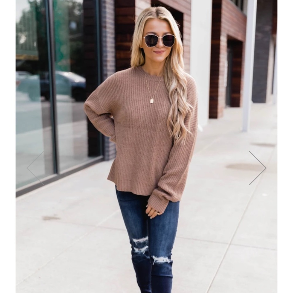 Dreaming at dusk mocha sweater